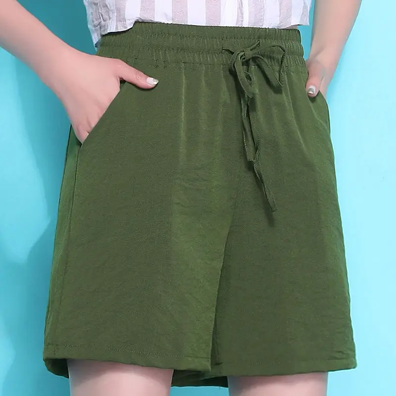 

Шорты женские хлопковые базовые с завышенной талией, модные повседневные свободные однотонные, 6XL O68, лето 2022