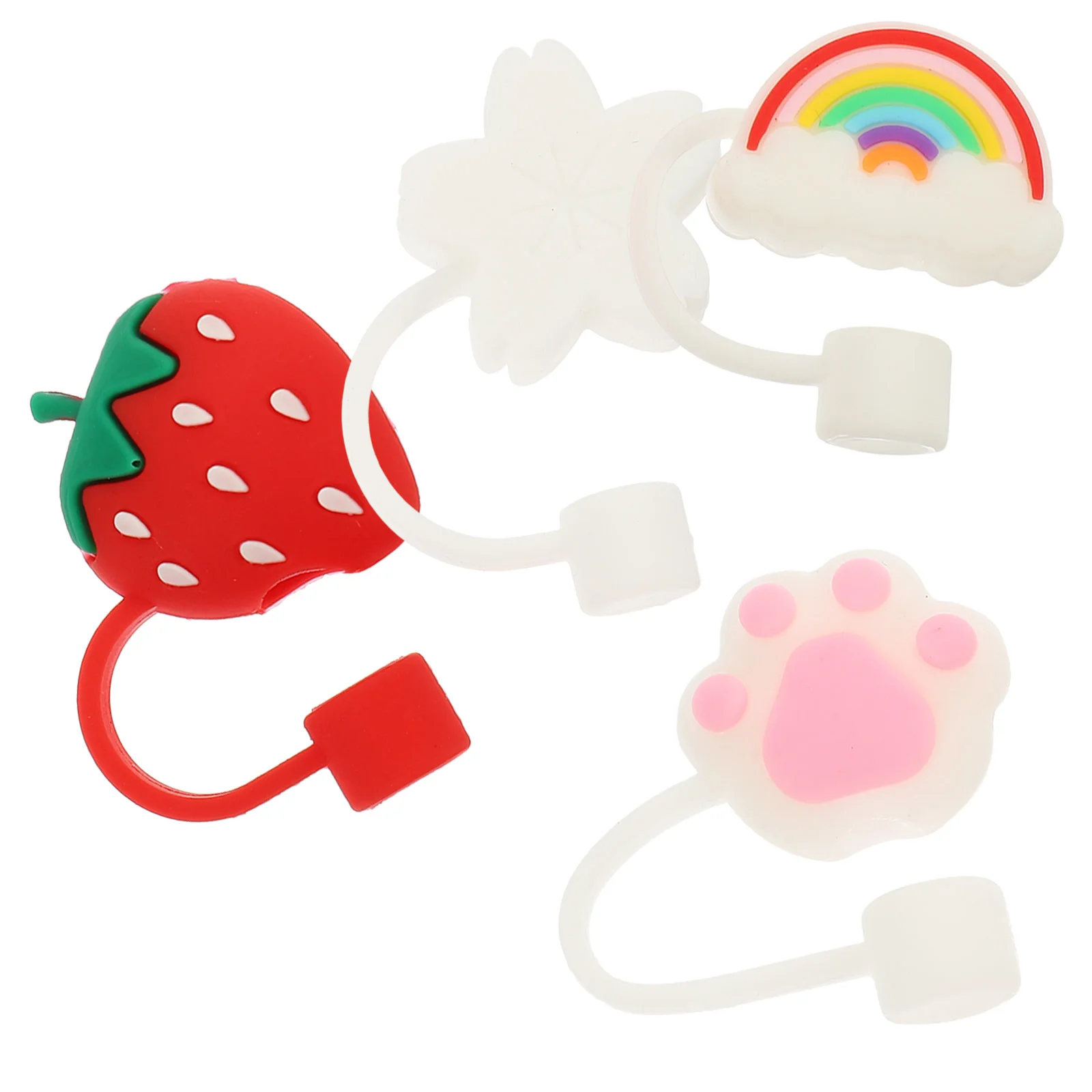 

4 Pcs Silicone Straws Silicone Tips Straw Drinking Straw Lids Cover Silicone Straw Tips Cover Straw Tip Caps