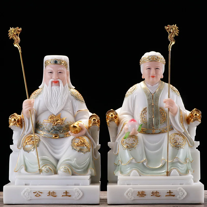 2 шт. нефритовые статуи богов богатства из Юго-Восточной Азии