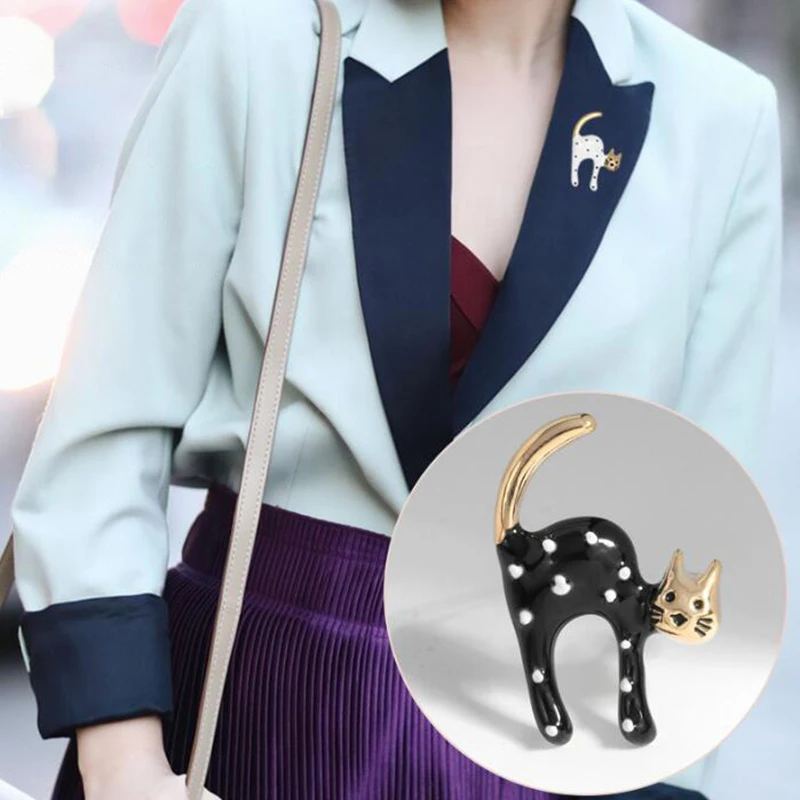 Модные забавные нежные эмалированные булавки с животными брошь на булавке для