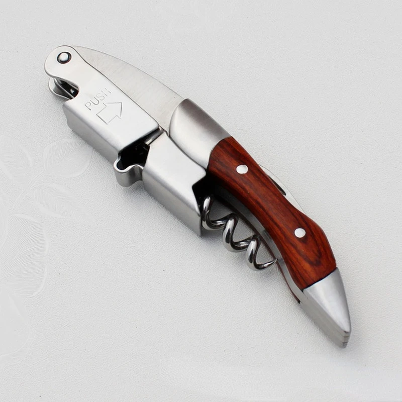 

Wood Handle Corkscrew Professional Wine Opener Portable Screw Corkscrew Multifunction Beer Cap Bottle Opener Kitchen Bar Tool