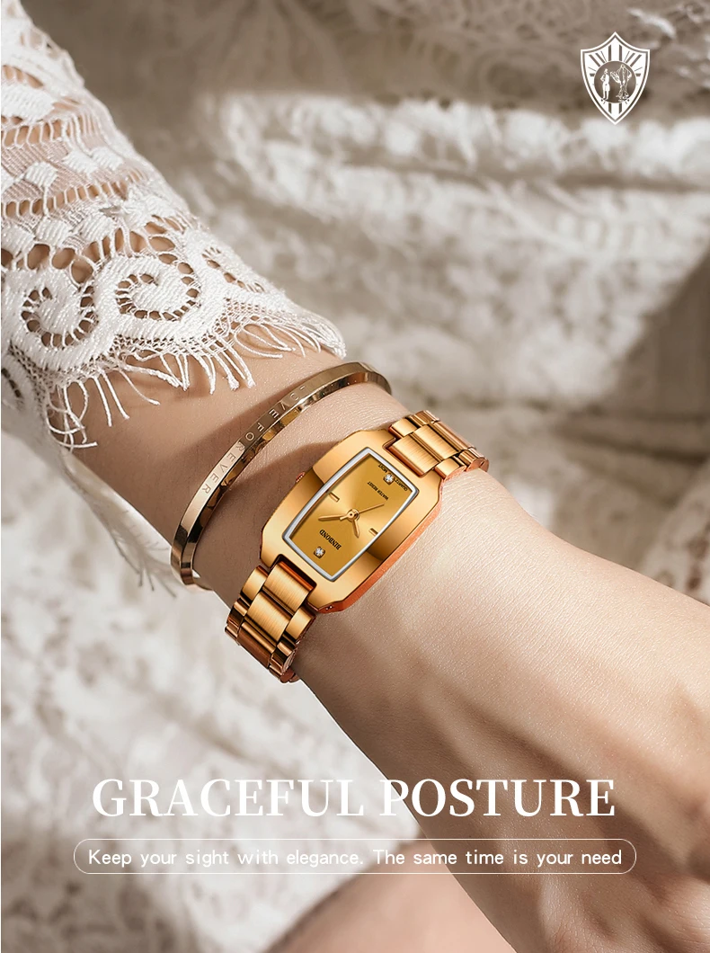Montre Femme 2023 BINBOND Luxury Brand Womens Watches Fashion Rectangle Small Watch Woman Quartz Dress Ladies Bracelet Wrist Wat