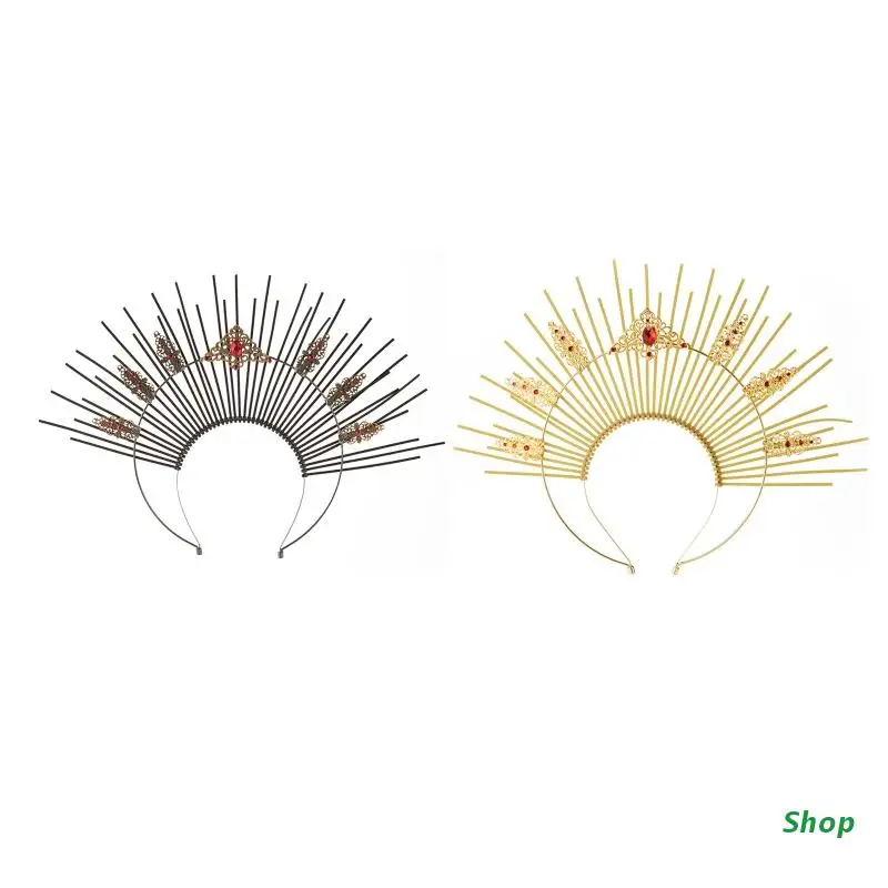 

L5YC Teen New Year Cosplay Hair Hoop Angel Halo Shape Headband Performance Hair Decor