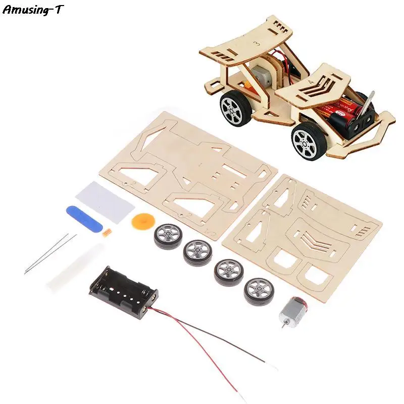 

Набор гоночных моделей «сделай сам» для мальчиков, игрушечная машинка, ручная сборка, деревянная модель, электрическая робототехника, Обуч...