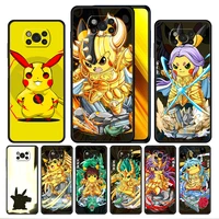 pokemon pikachu case cover for xiaomi poco x3 nfc x4 f1 f2 f3 redmi note 9s 9 8 8t 10 11s pro luxury trend style capa cell