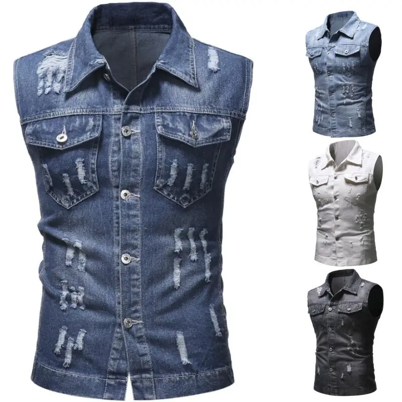Мужской джинсовый жилет мужская куртка без рукавов повседневный мужское