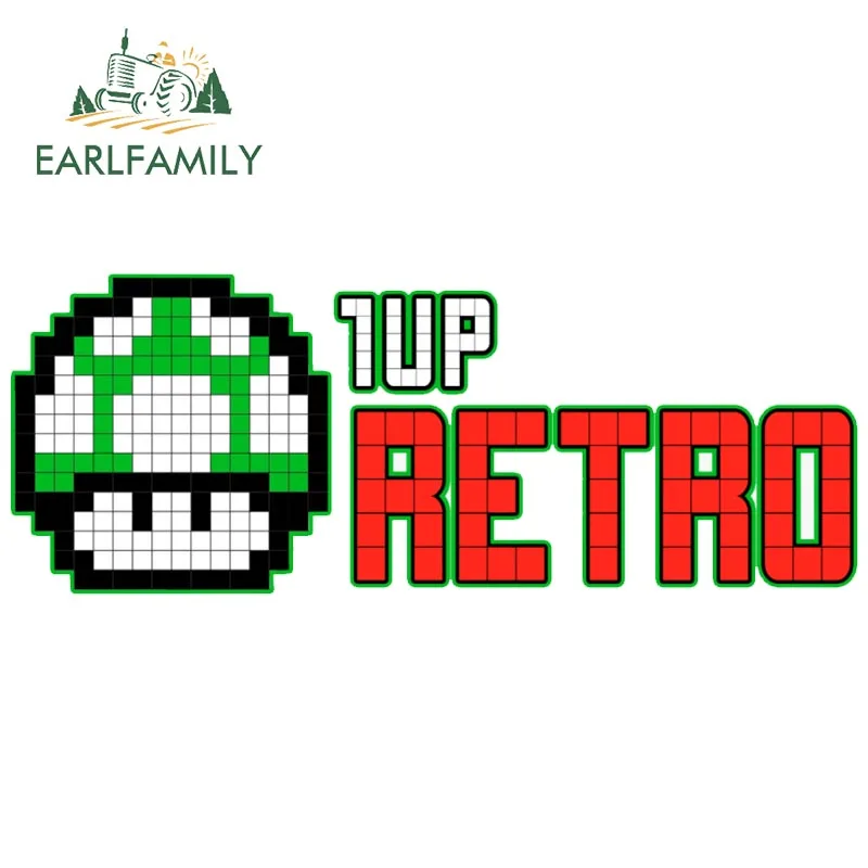 

EARLFAMILY, 13 см x 12,5 см, игра в грибы, 1up, автомобильная наклейка, виниловый оконный шлем, ящик для инструментов, аркадные наклейки, «сделай сам», наклейка для мотогонок s