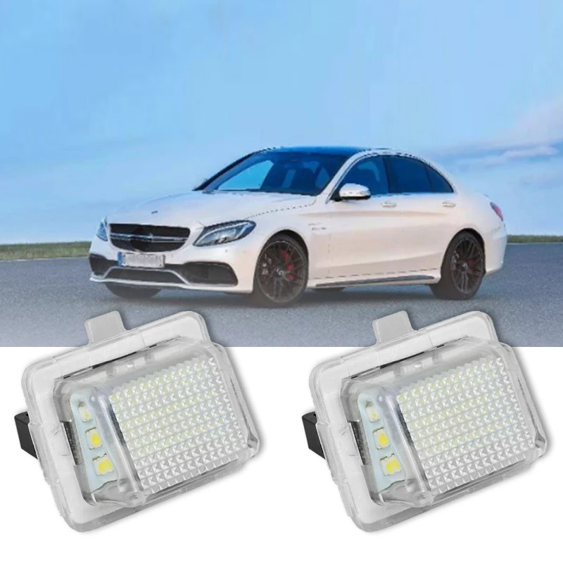 

2Pcs Car License Plate Light For Mercedes-Benz W204/W212/W216/W221/W207 18 Led White Rear License Tag Lights