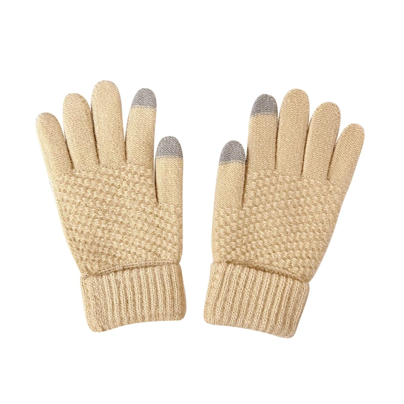 

Women's Gloves Winter All Finger Five Fingers Gloves Warm Soft Comfy Student Gloves Cold Proof Gloves for Cycling Working