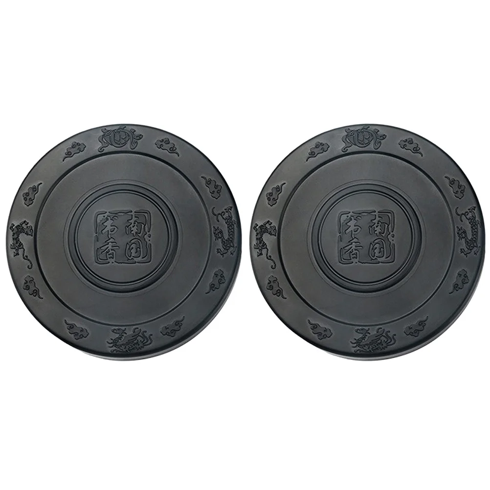 

2 Pcs Practical Lightweight Durable Painting Inkslab Handwriting Ink Stone Calligraphy Inkstone for Men Students