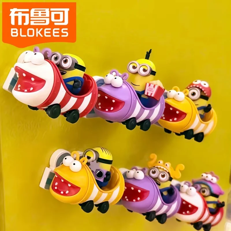 Фото Оригинальные фигурки Blokees Minions в слепой коробке, милые миньоны-аттракционы, настольное украшение DIY, серия Doudou Nest, таинственная коробка-сюрприз, игрушки, подарок №2