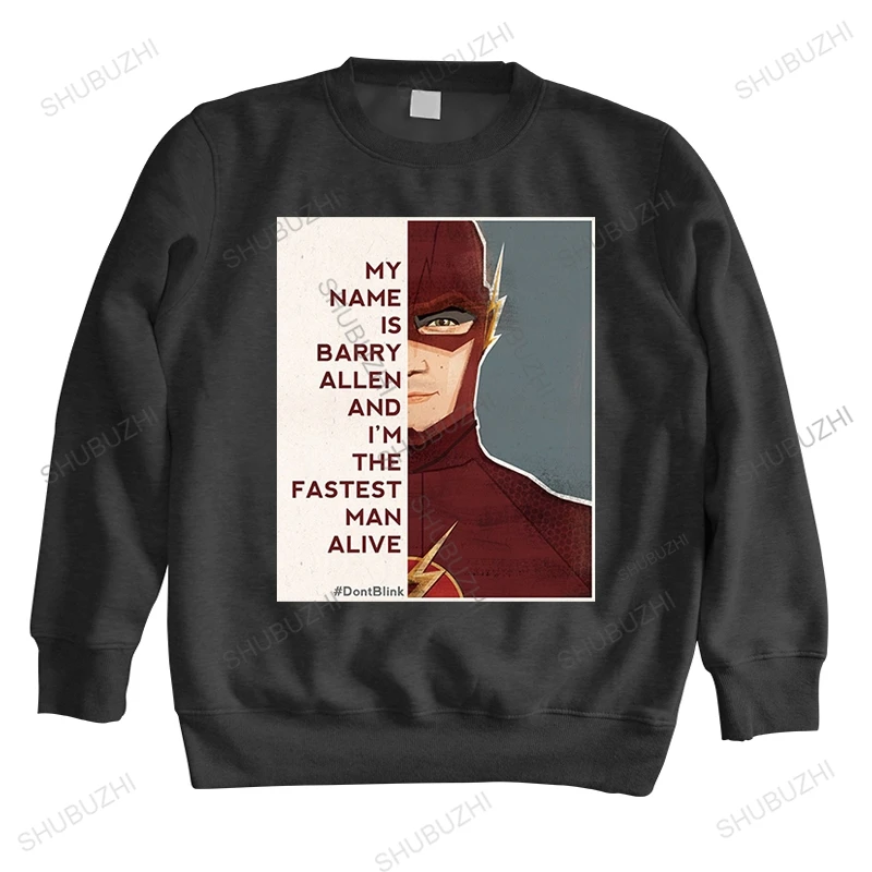 

new arrived men crew neck sweatshirt brand clothing fall hoodies MY NAME IS BARRY ALLEN AND man casual vintage hoody crew neck