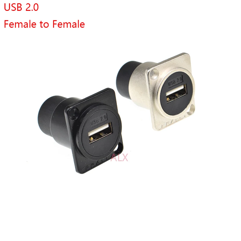 

D-образный металлический гнездовой usb-модуль для монтажа панели, адаптер usb 2,0, гнездо-гнездо для 86 панелей cannon