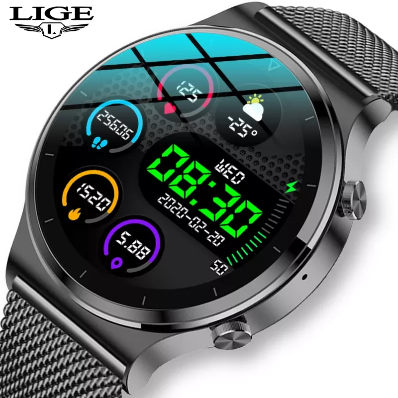 

LIGE 2021 New Smart Watches Men IP68 Waterproof Watch Multiple Sports Modes Heart Rate Weather Forecast Bluetooth Men Smartwatch