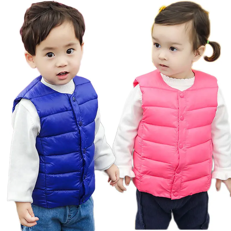 

Winter Children Vests Warm Waistcoats For Boys Girls Thick Toddler Down Coat Kids Sleeveless Jacket Outwear Baby Clothes