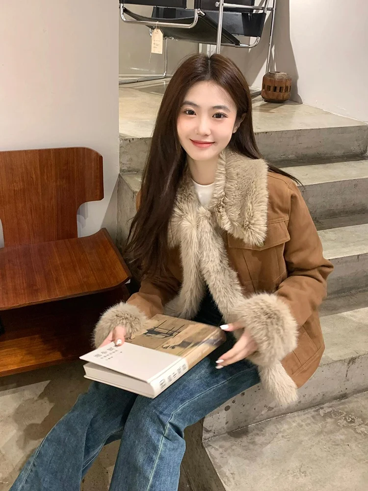 Пушистая верхняя одежда для женщин зима 2024 новая утолщенная темпераментная