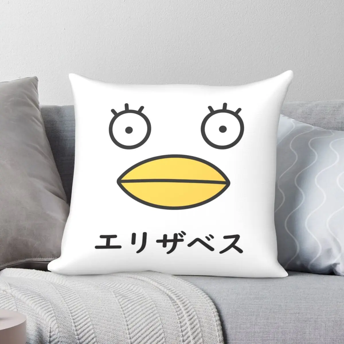 

Японский чехол для подушки Gintama с лицом Элизабет, чехол из полиэстера и льна с бархатным узором, декоративный чехол для подушки на молнии, на...