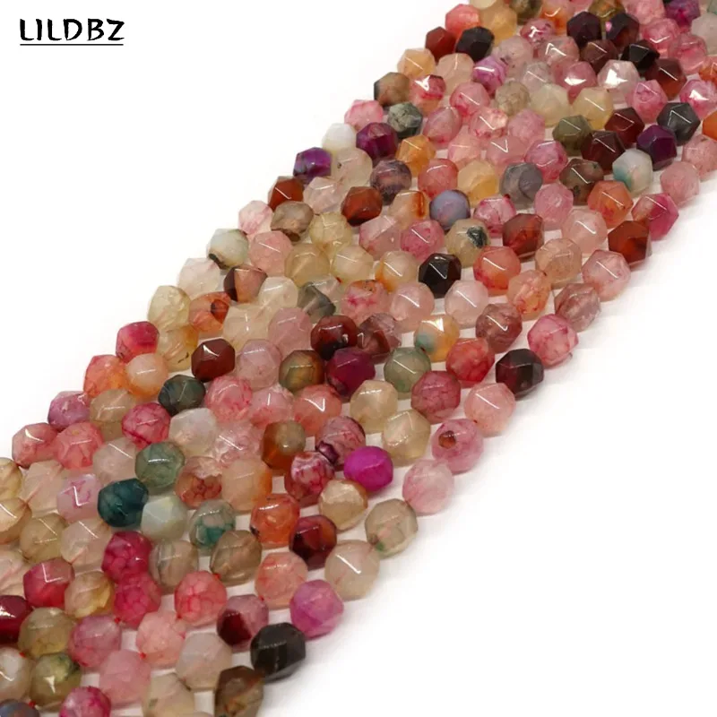 

Exquisite Faceted Dragon Pattern Agate Agate Stone Beads 6 8 10 Mm Select Size for Jewelry Making Necklace Bracelet Accessories