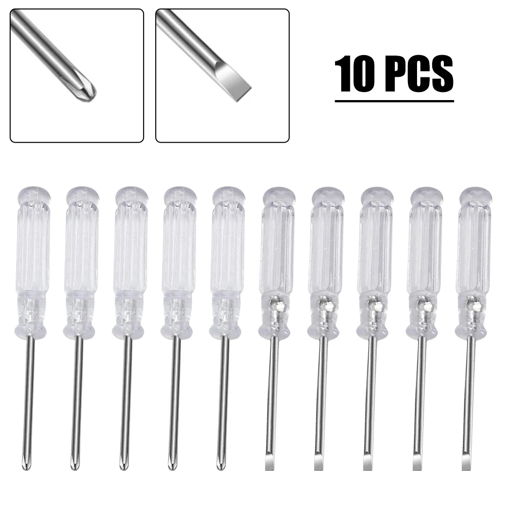 

10pcs Screwdrivers 95mm Cross Slotted Screwdriver 45#steel For Disassemble Toys Small Items Hand Tools Screwdriver Nutdrivers