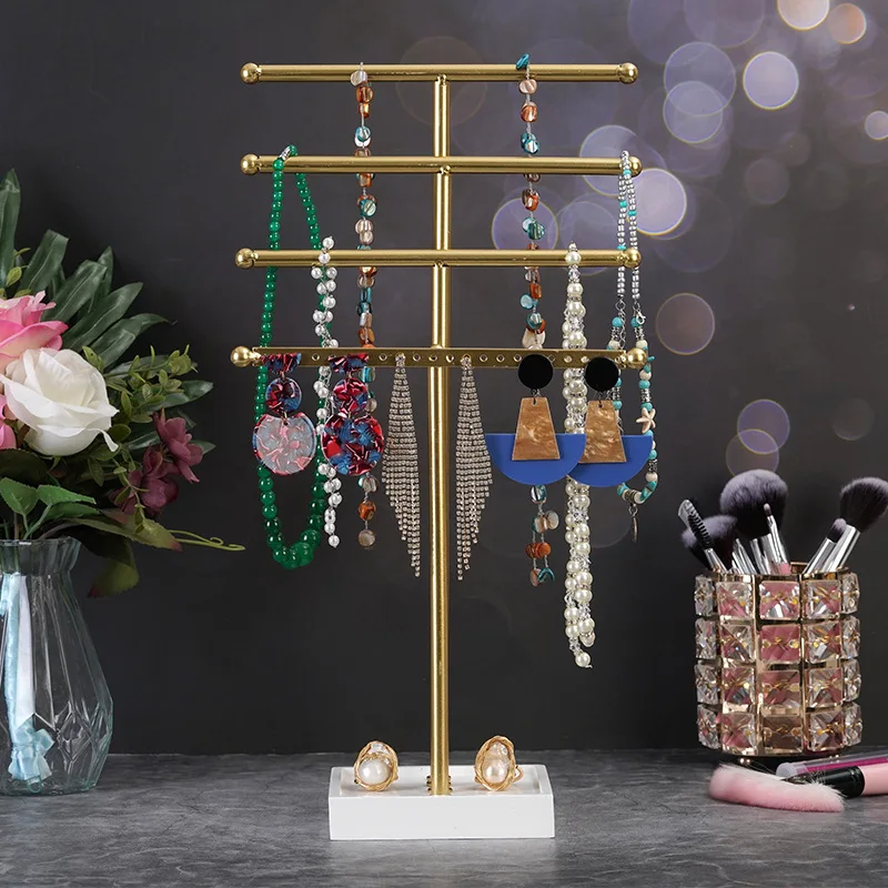 4 Tiers Necklace Display Stand Bracelet Earrings Storage Box Jewelry Organizer Jewelry Display Stand