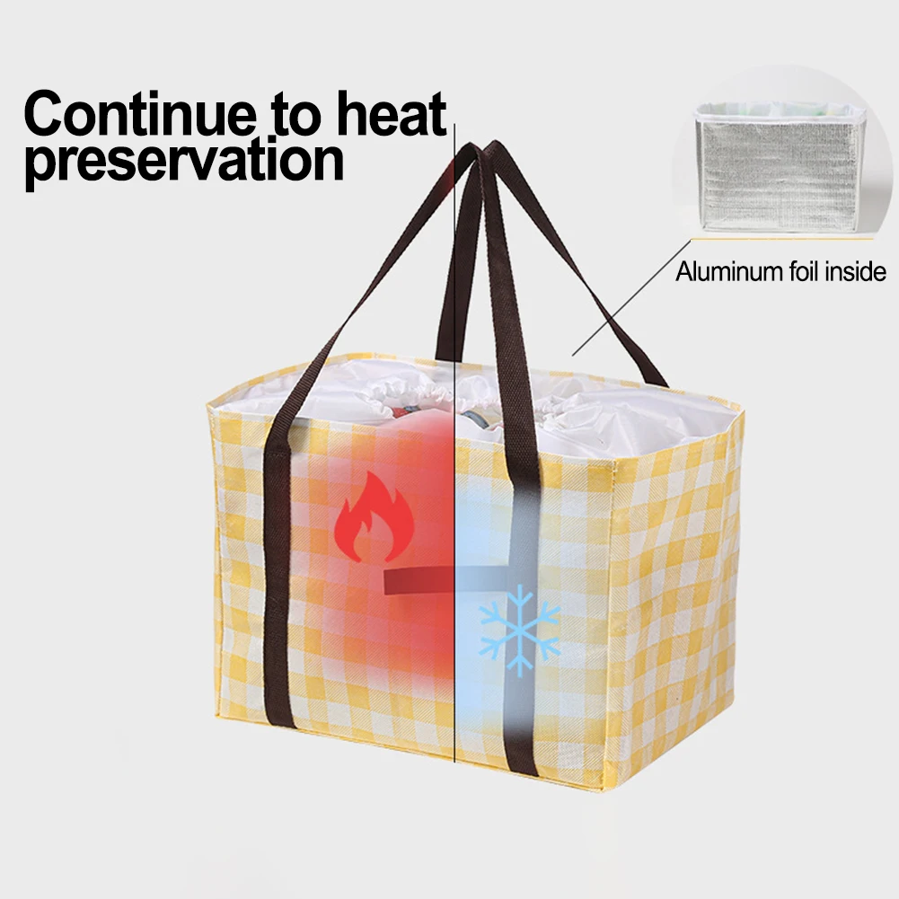 

36L/23L Drawstring Getting Cold Bag Foil Insulation Aluminum Foil Insulated Cool Lunch Bags Lunch Box Picnic School