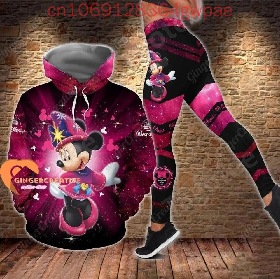 Рождественская толстовка с капюшоном и леггинсы Disney Minnie Mouse комплект для йоги