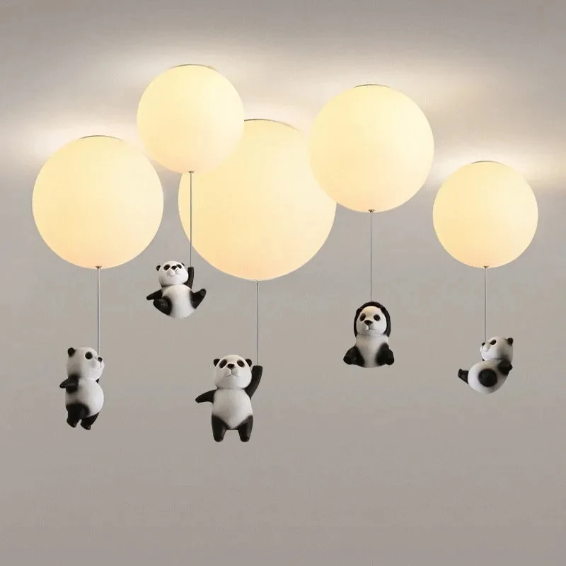 

Nordic Simple Creative Designer Balloons Cartoon Panda Chandelier Children's Room Study Bedroom Aisle Warm Bubble
