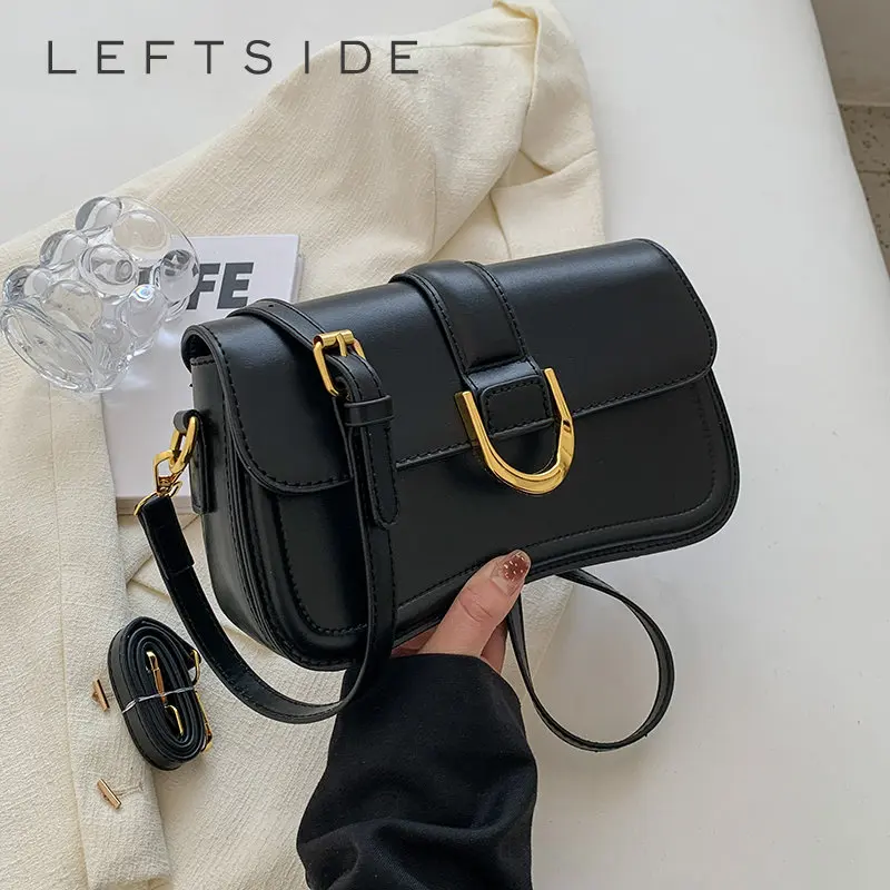 

Дизайнерские сумки через плечо LEFTSIDE для женщин, новинка 2023, трендовая кожаная маленькая сумка через плечо, женские сумки и кошельки для подм...