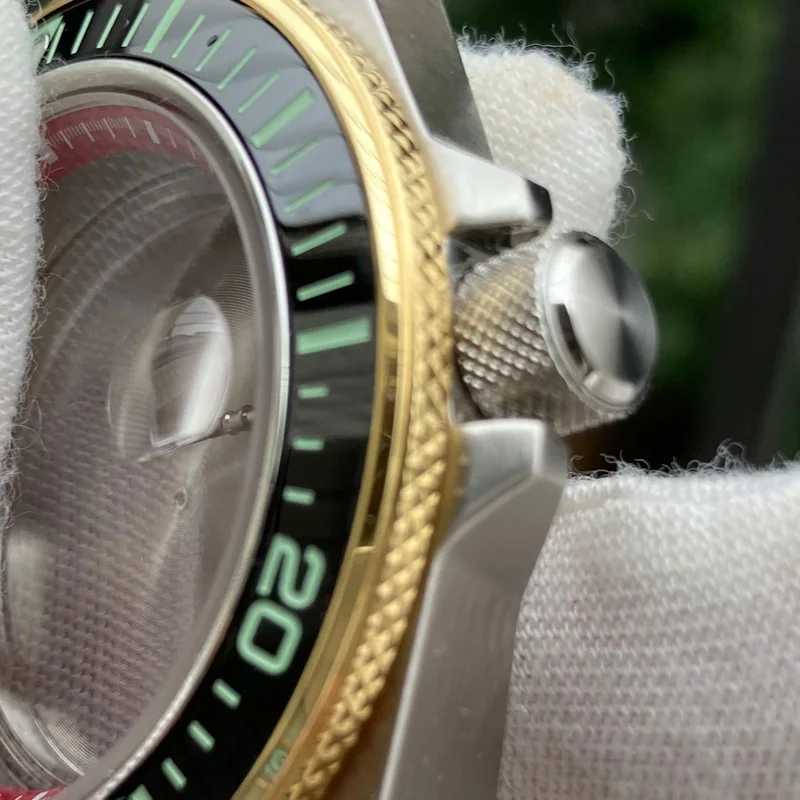 Watch Modify Parts Solid 42mm Stainless Steel Samurai Case Black Green Insert Suitable For NH35/36/4R/6R Movement