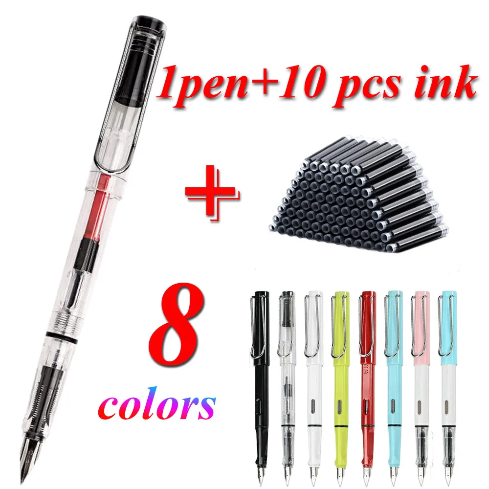 

Ручка перьевая со сменными чернилами, 0,38 мм, 10 чернил