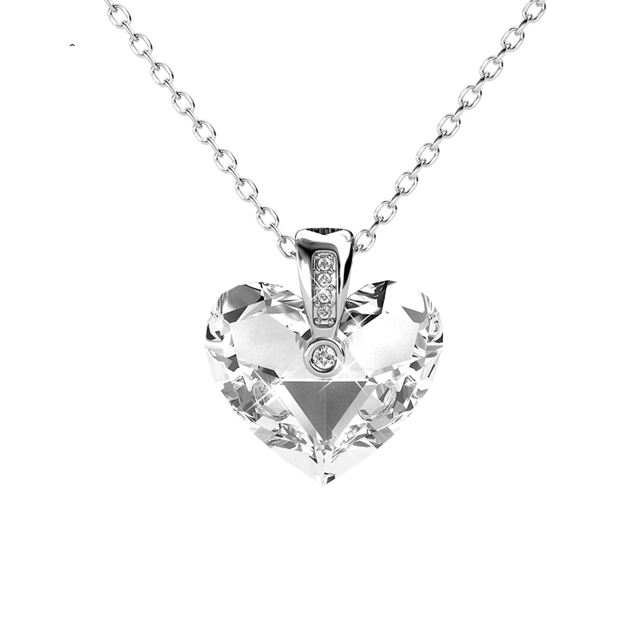 Ожерелье с подвеской в виде сердца Infinity Love и кристаллы Swarovski-элементы Серебряного