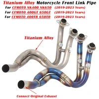 slip on for cfmoto nk400 nk650 400gt 650gt 400tr 650tr motorcycle exhaust system escape modified titanium alloy front link pipe