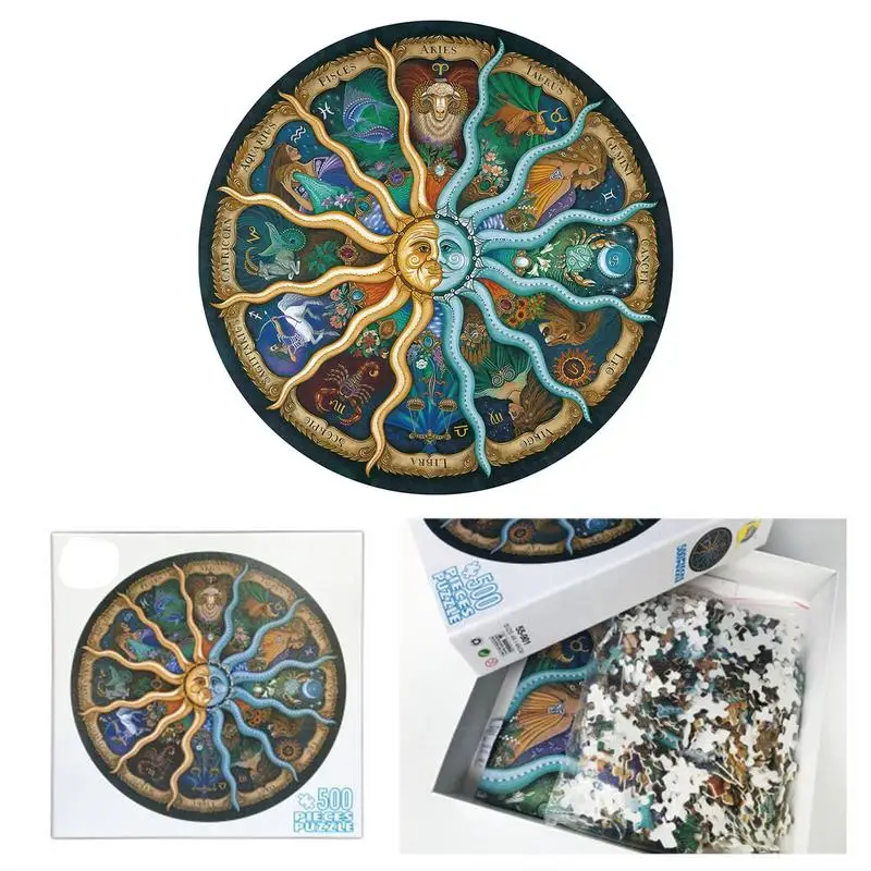 Луна круглый пазл 1000 шт. головоломка для детей большие круглые космические