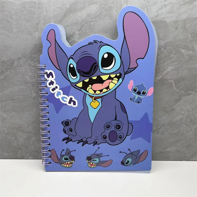 Новый блокнот с катушкой в стиле аниме Disney Stitch портативный Kawaii ежедневные
