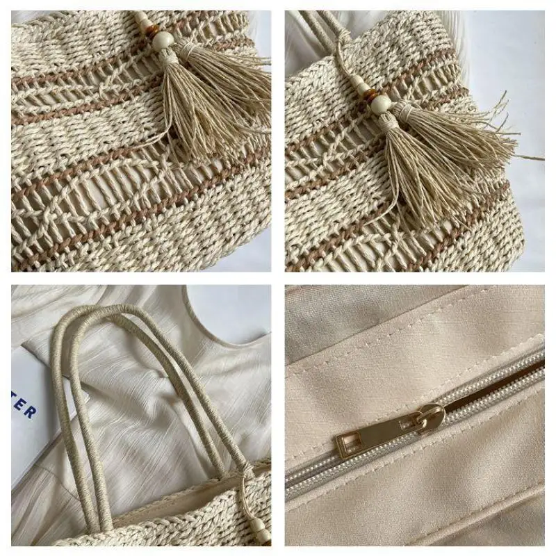 New Hand-woven Beach Bag Handbag Fashion Women's Hollow Large Capacity Shoulder Bag Ladies Beach High-quality Messenger Bags