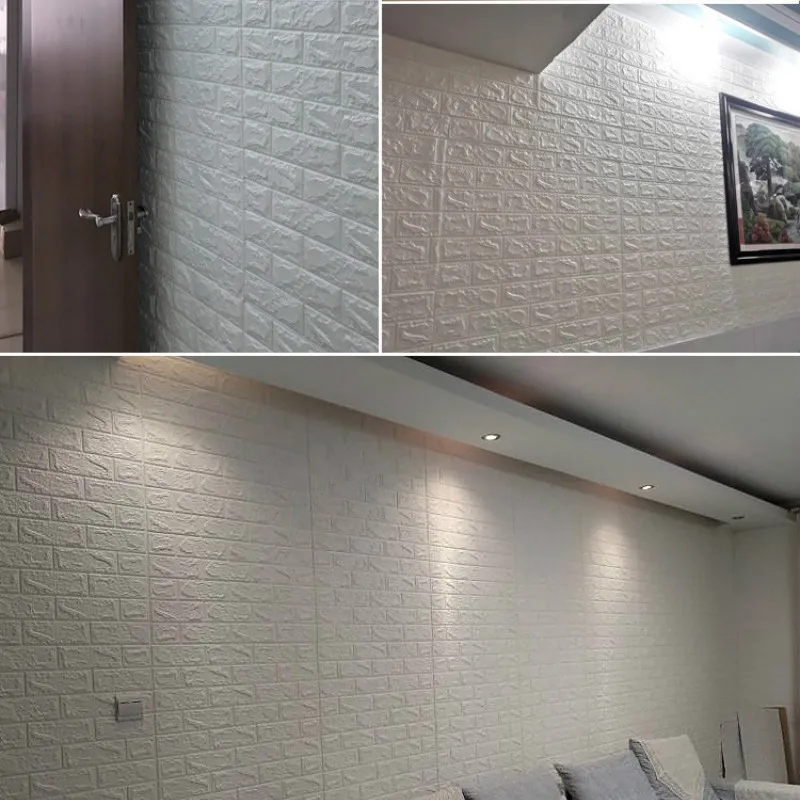 3D Wallpaper 70cm*1m Continuous Brick Pattern Sticker Waterproof Home Decoration Self-Adhesive |
