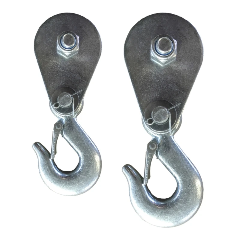 

Lifting Pulley Winch Hoist Block Hook Safety Clip Pulley for Rope Winch