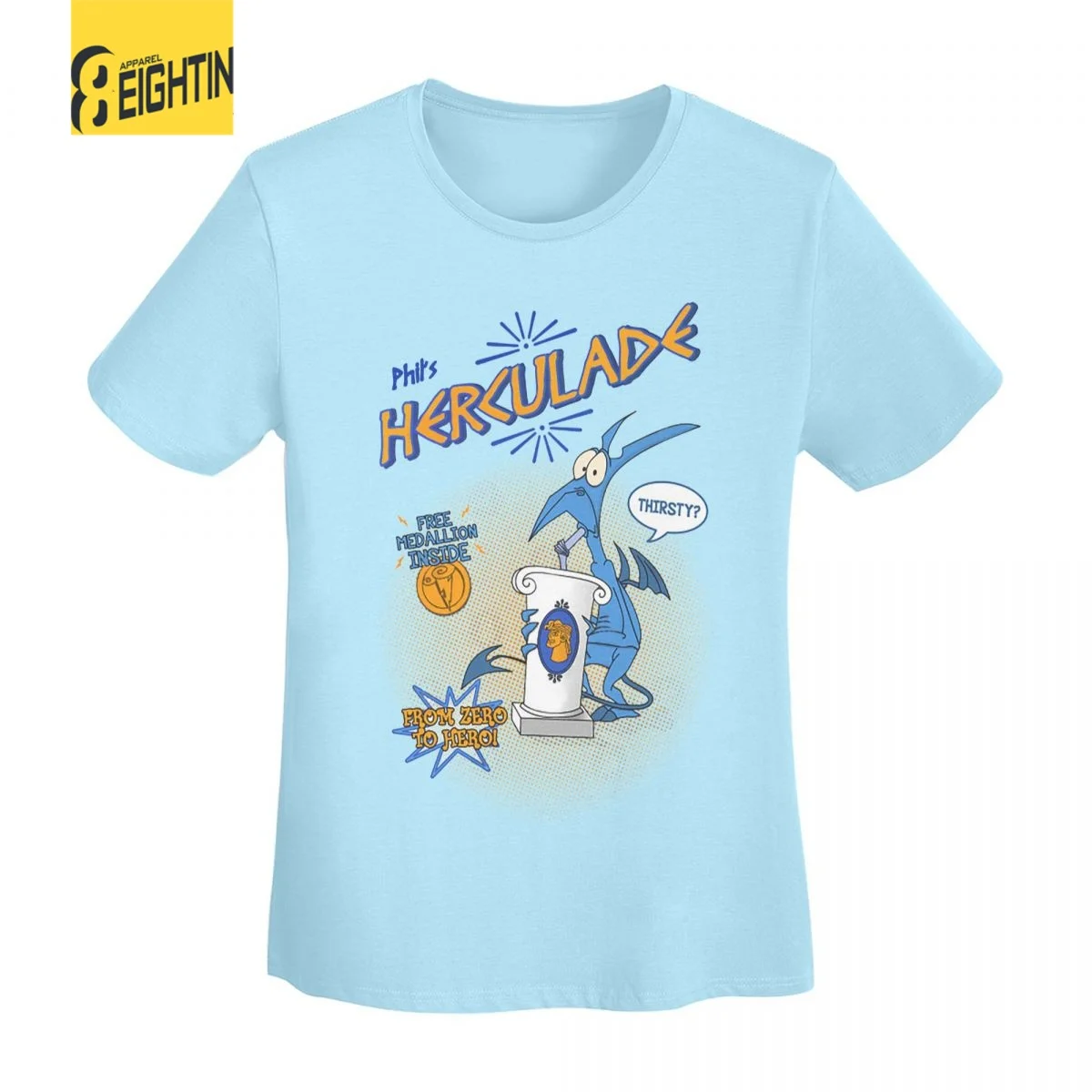 

Disney Tee Herculade Greek Mythology Hercules Women T-Shirt Short Sleeve Cotton Top Ladies New Tshirts