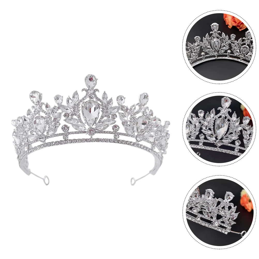 

Hair Decorations Tiara Prop Womens Headband Crown Headdress Rhinestone Shiny Bride