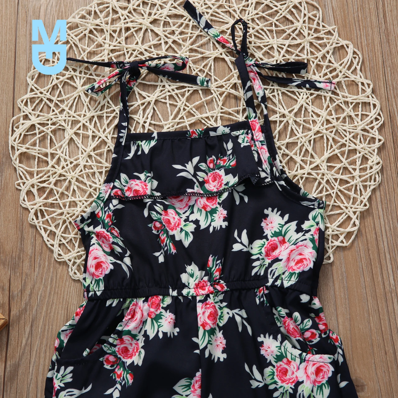 

New Kids Dungaree For Girls Summer Clothing Bib Overalls Jumpsuits Flower Print