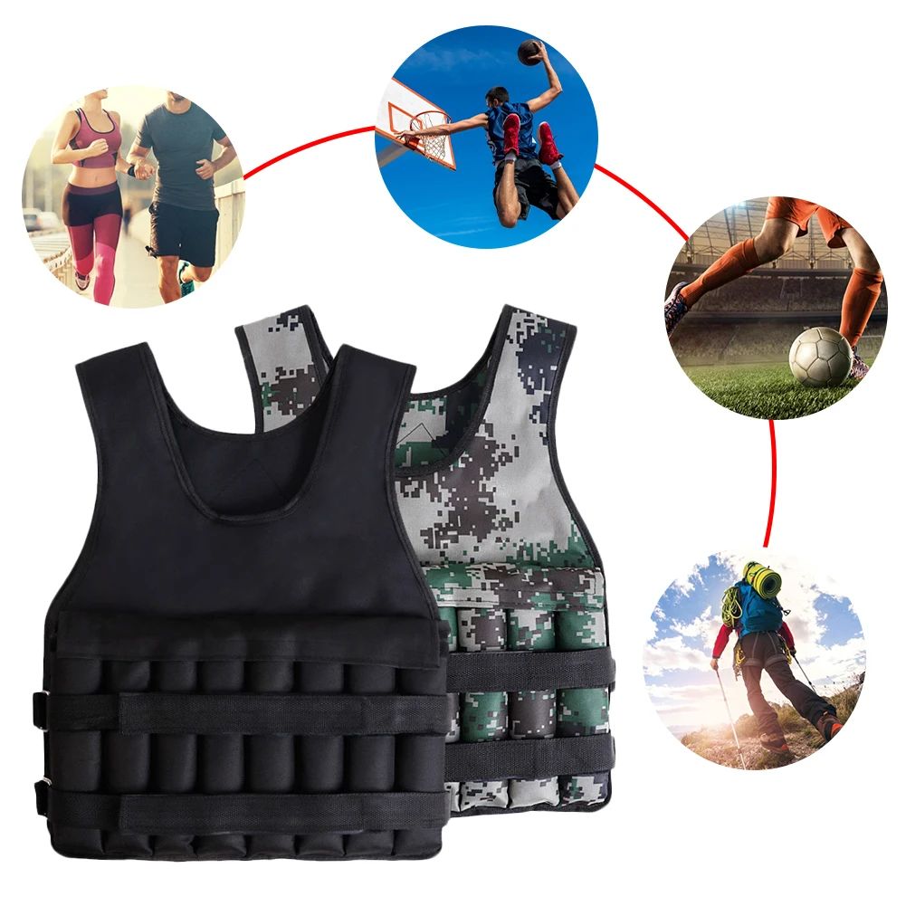 

New 50kg Loading Weight Vest For Training Exercises Fitness Jacket Gym Workout Boxing Waistcoat Adjustable Jacket Sand Clothing