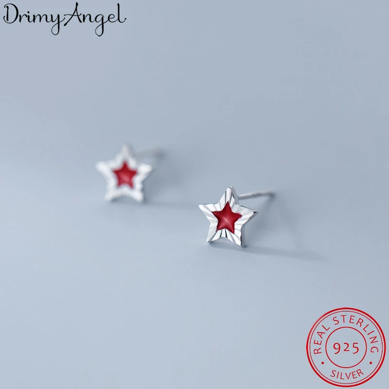 

Женские серьги в виде Красной Звезды, простые серьги из серебра 925 пробы в Корейском стиле, эффектные ювелирные украшения, 2022
