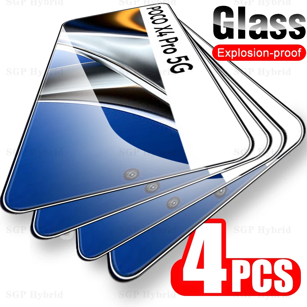 4 шт. Защитное стекло для экрана Xiaomi Poco X3 X4 Pro NFC закаленное Pocco M3 M4 Poko X3Pro X4Pro X 3 M