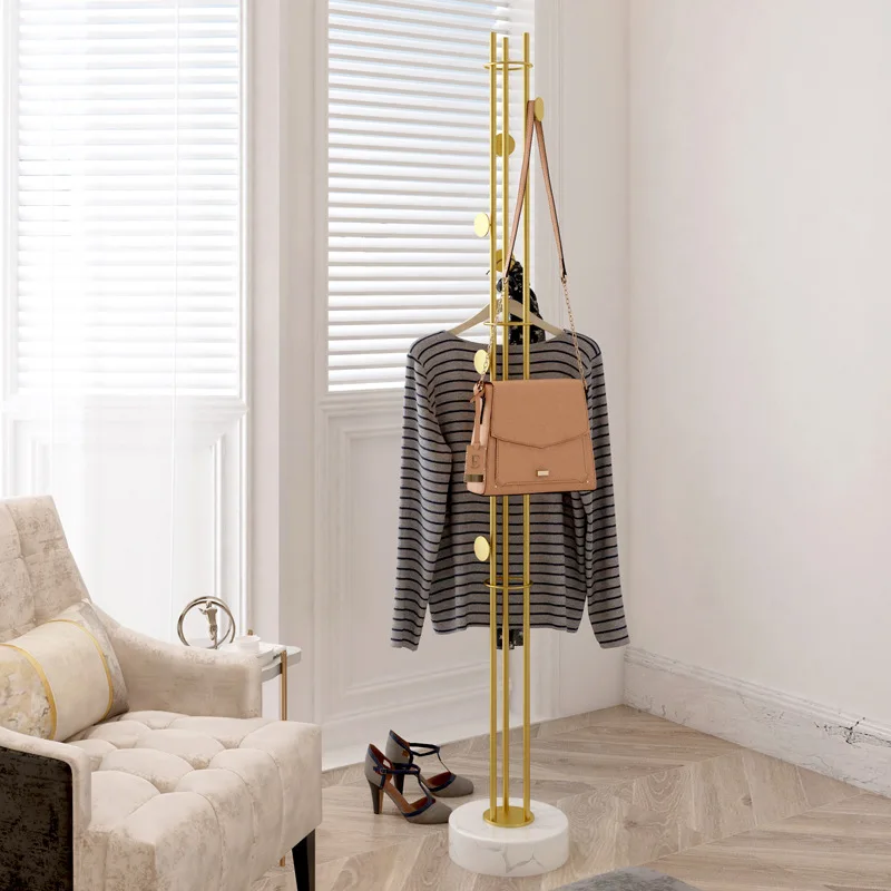 

Garment Metal Clothes Standing Coat Rack Floor Wall Hall Hanger Golden Rack Jackets Wardrobe Percha Pared Home Furniture XY50CR