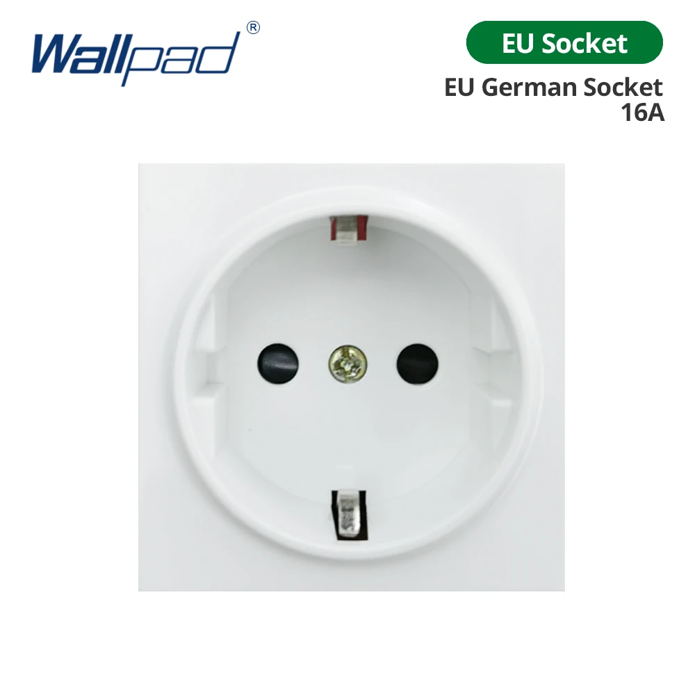 

Wallpad Белая стеклянная настенная розетка с USB