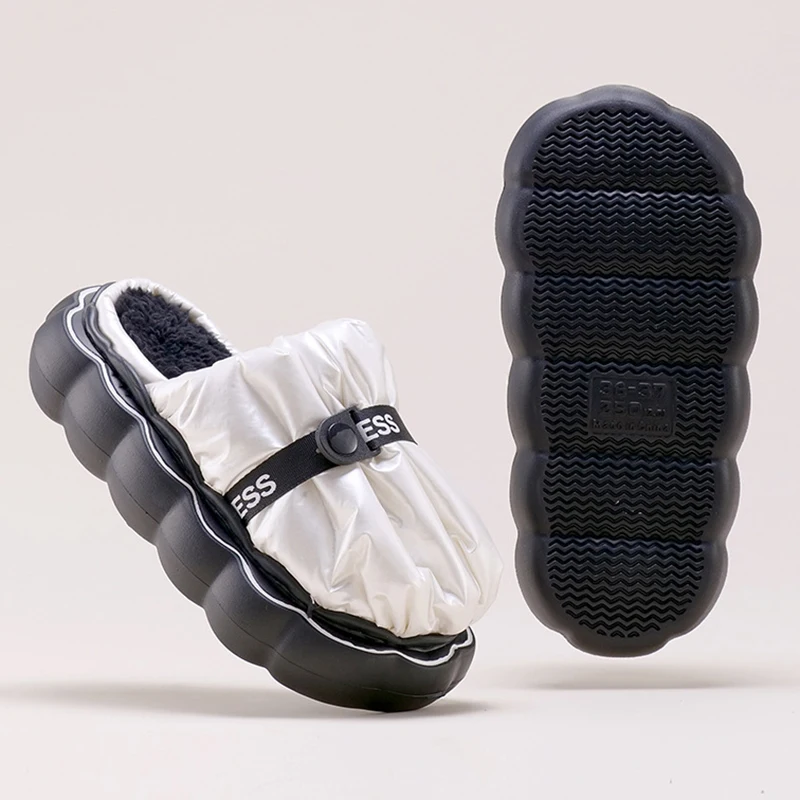 

2022 Winter Platform Shoes Cotton Slippers Cloud Petal Claquette Femme Outdoor Warm Czapatillas De Estar Por Casa Envio Gratis