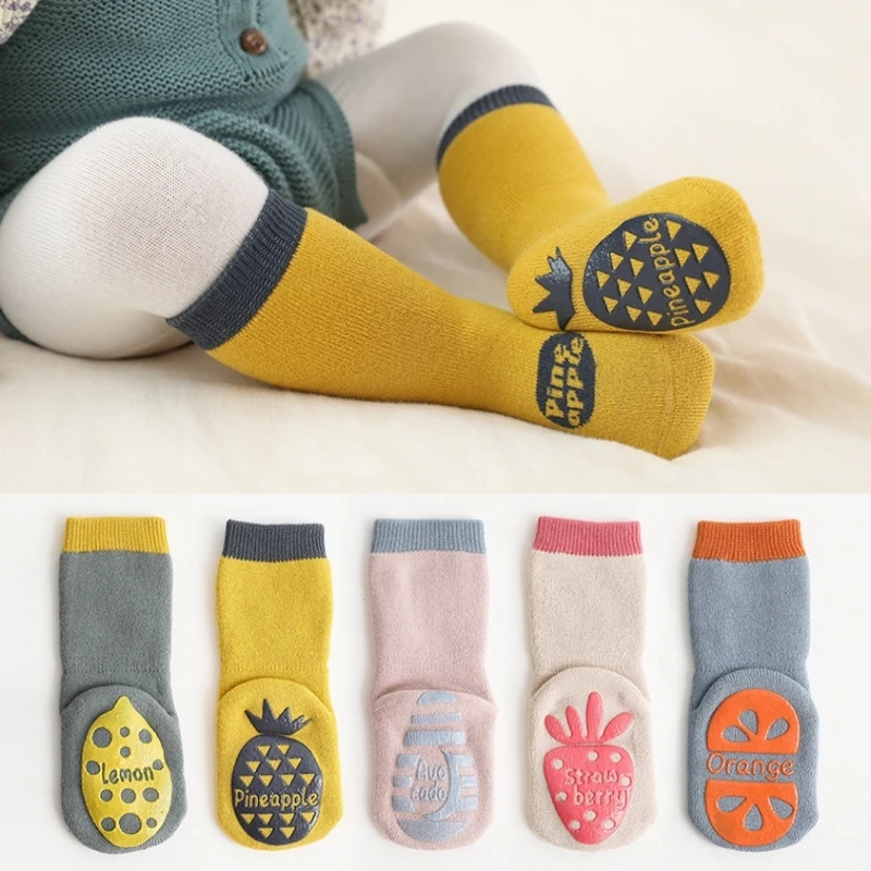 Autumn Winter Thickened Socks Baby Boys Girls Anti-Slip Floor Socks Infant Kids Trampoline Shoes Elasticity Sports Children Sock