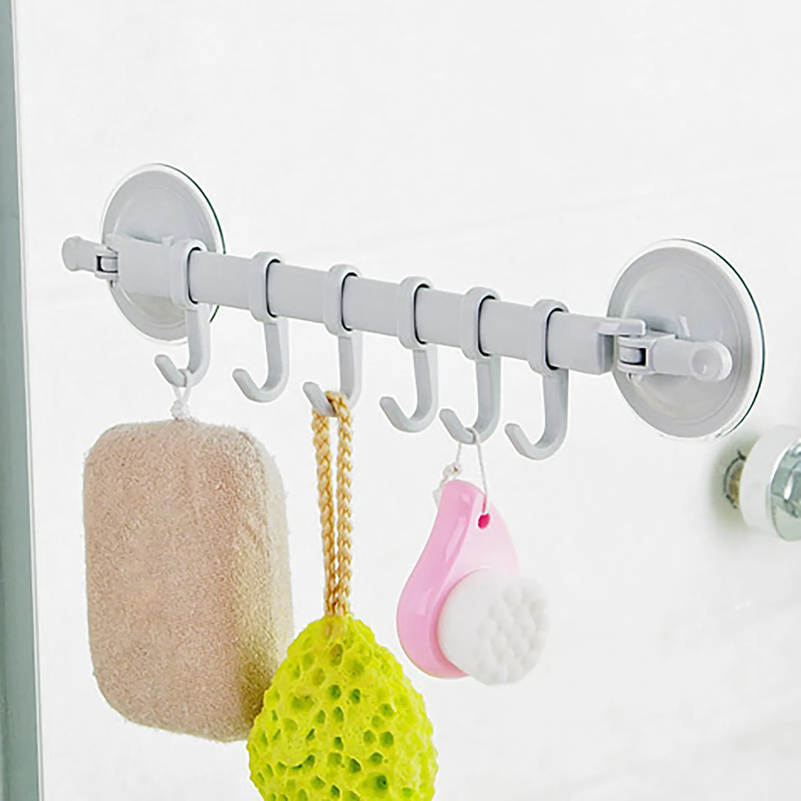 Регулируемые 6 крючков с двойной присоской |