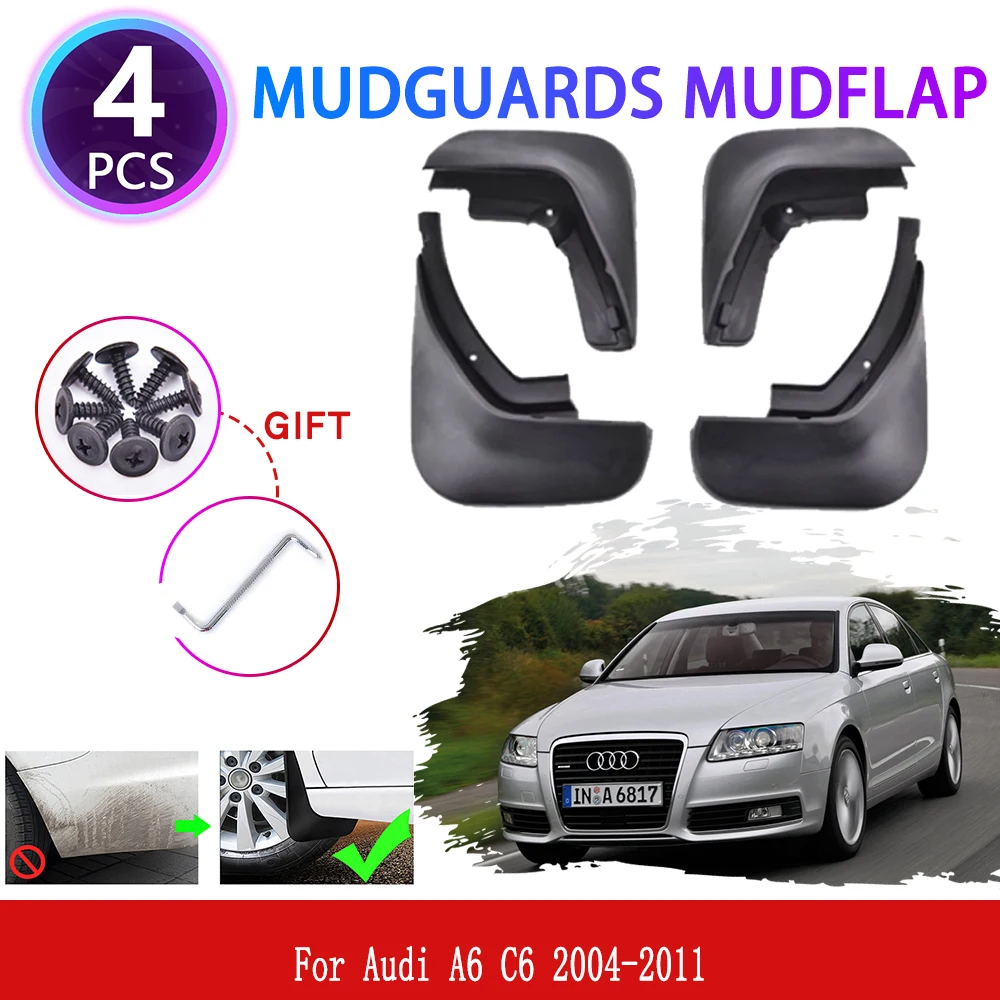 

Для Audi A6 C6 2004-2011 2005 2006 2007 2008 2009 Брызговики крыло брызговик брызговики крышка Стайлинг Аксессуары