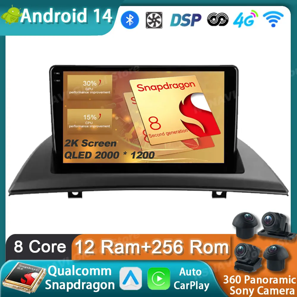 Автомобильный радиоприемник Android 14 для BMW X3 E83 2003-2010 Мультимедийный плеер